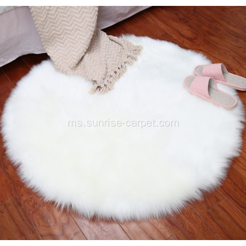 Faux Furs karpet lantai rumah deco warna putih